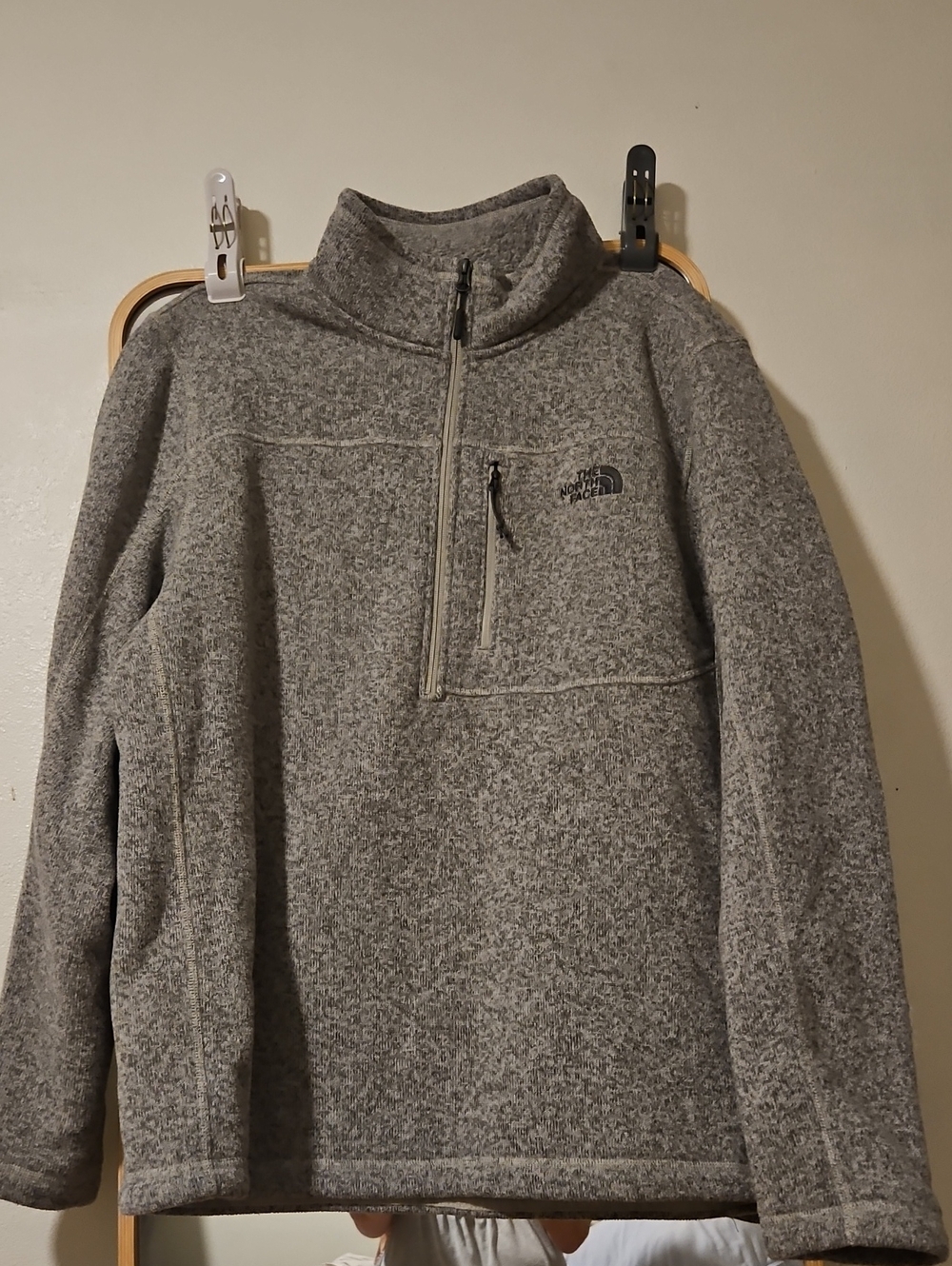 North Face Men's Gordon Lyons Heather Gray Half-Zip Fleece Pullover XL